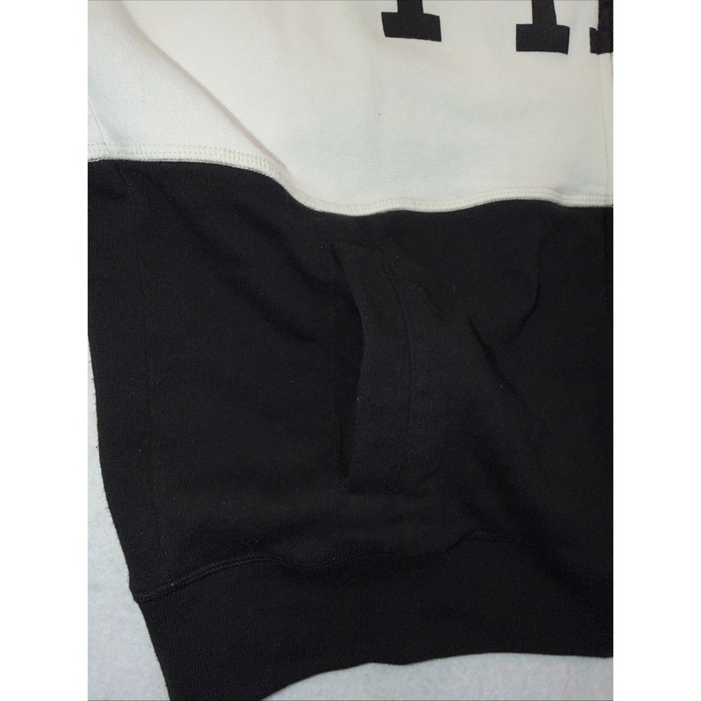 PINK Victoria's Secret Women‎ Hoodie L Black & White Black Colorblock Logo - Picture 9 of 12